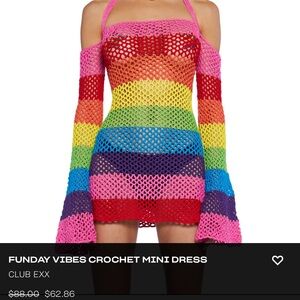 Size L  Dollskill club exx crochet dress worn once